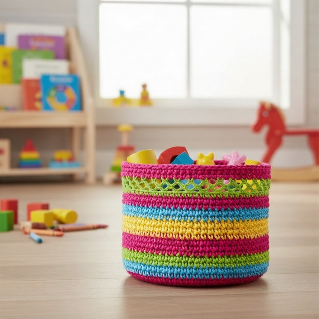 SwiftCart®Handmade Crochet Basket | Multipurpose Storage Basket - SwiftCart