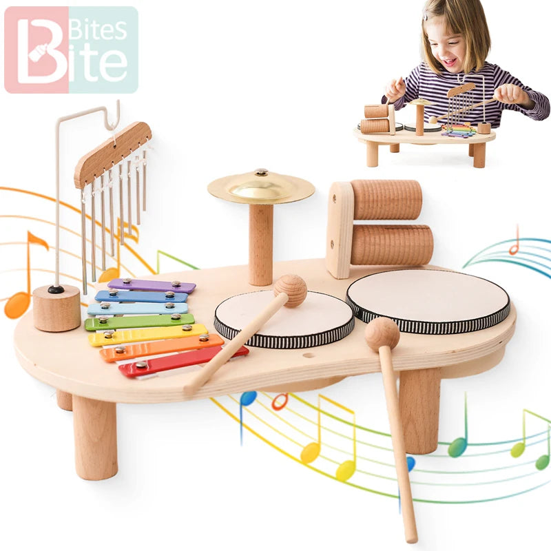 SwiftCart ®Best Baby Musical Toy Gift Montessori Wooden Xylophone & Bells - SwiftCart