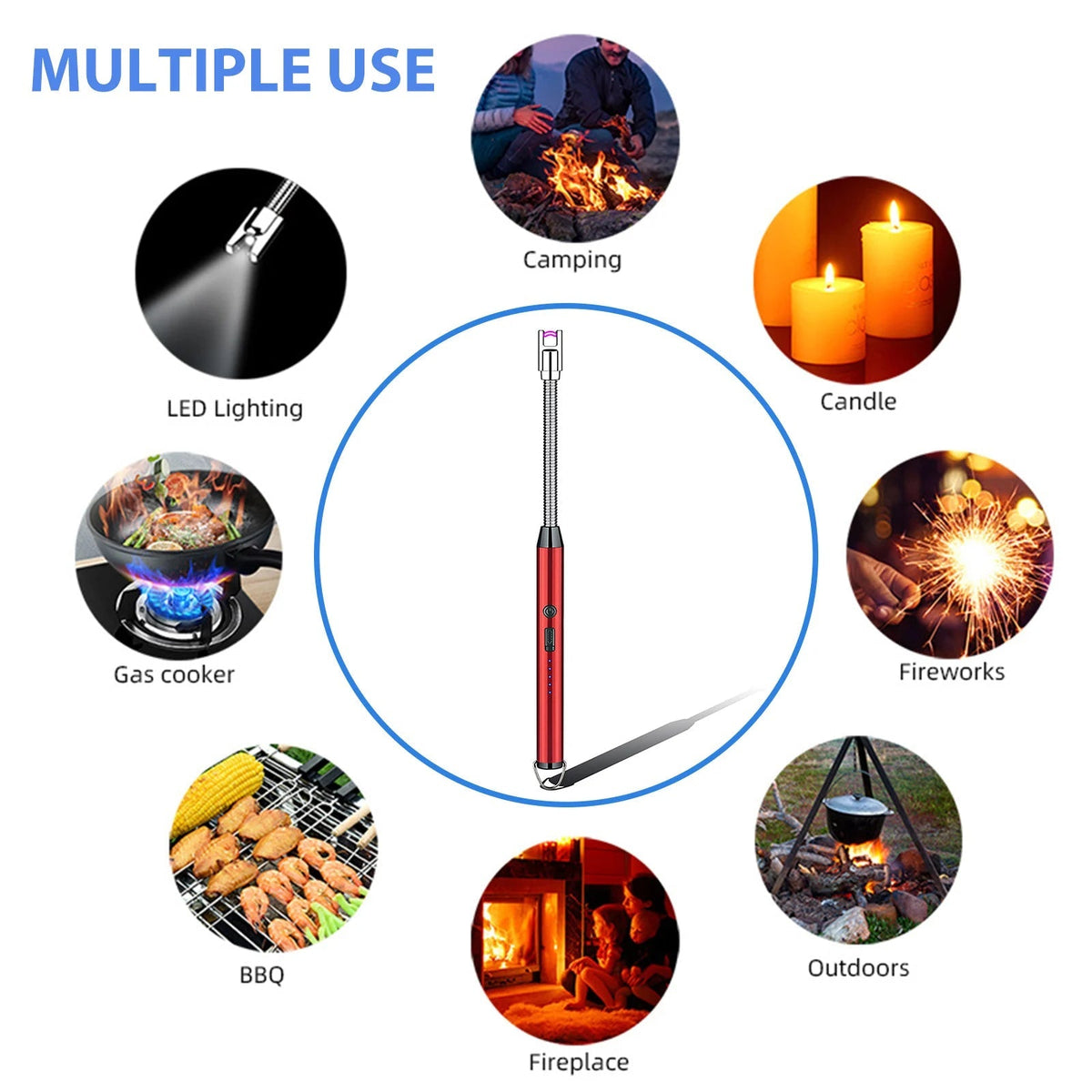 SwiftCart®Multi Purpose USB Arc Lighter|Windproof Rechargeable Plasma Ignition - SwiftCart