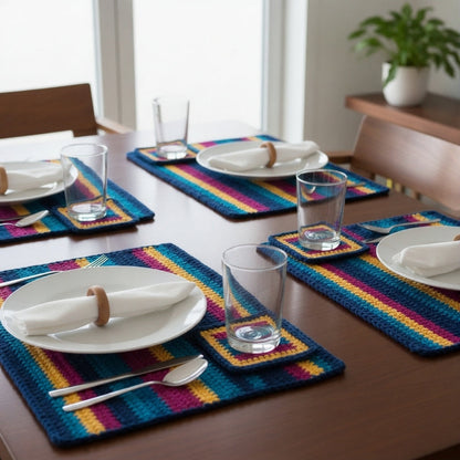 SwiftCart®Premium Crochet Dining Table Set | Customizable Home Décor - SwiftCart