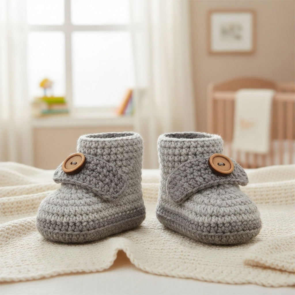 SwiftCart®Newborn Crochet Booties|Handcrafted Personalized Baby Booties - SwiftCart