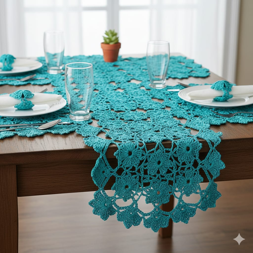SwiftCart®Premium Crochet Dining Table Set | Customizable Home Décor - SwiftCart