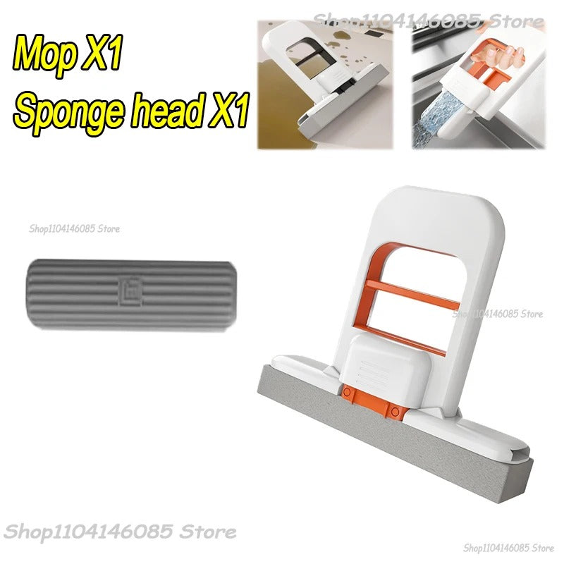 SwiftCart®  Mini Portable Sponge Mop | Easy Squeeze Hand-Free Cleaning Mini Mop