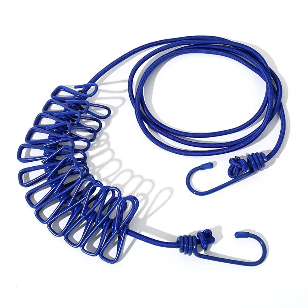 SwiftCart®  Portable Clothesline with 12 Clips | Windproof Laundry Drying Line