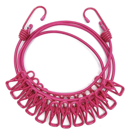 SwiftCart®  Portable Clothesline with 12 Clips | Windproof Laundry Drying Line