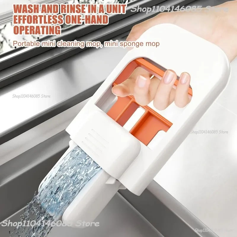 SwiftCart®  Mini Portable Sponge Mop | Easy Squeeze Hand-Free Cleaning Mini Mop