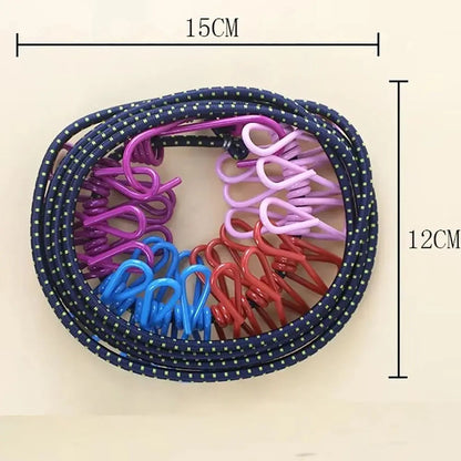 SwiftCart®  Portable Clothesline with 12 Clips | Windproof Laundry Drying Line