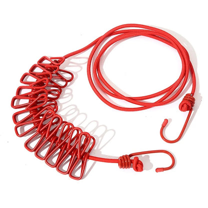 SwiftCart®  Portable Clothesline with 12 Clips | Windproof Laundry Drying Line