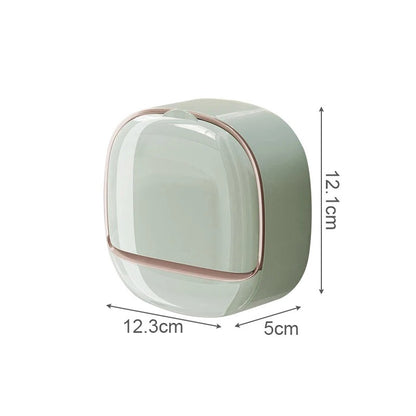 SwiftCart®  Wall-Mounted Soap Box | Punch-Free Drain Soap Holder with Lid