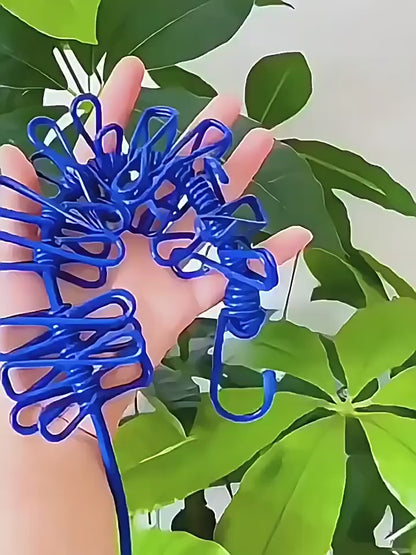 SwiftCart®  Portable Clothesline with 12 Clips | Windproof Laundry Drying Line